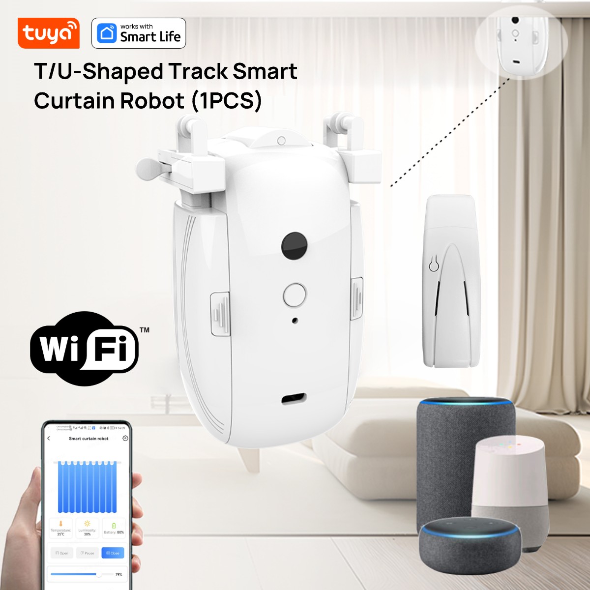 Smart Home Control Panel - Tuya Smart WiFi Curtain Robot (1PCS