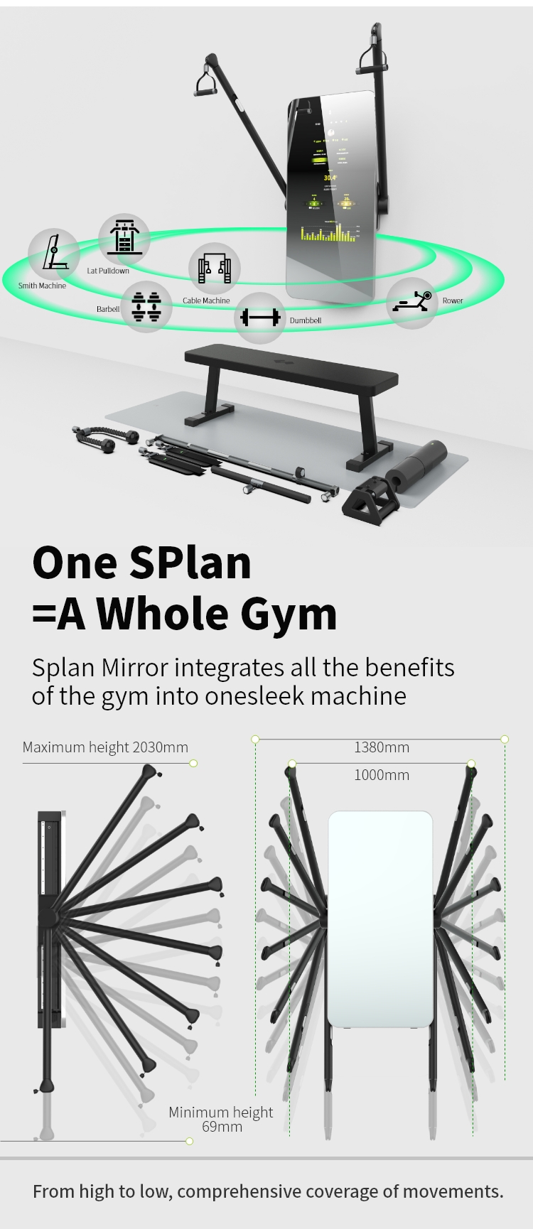 Good Quality Smart Trainer Res - Smart Home Gym Mirror review and price